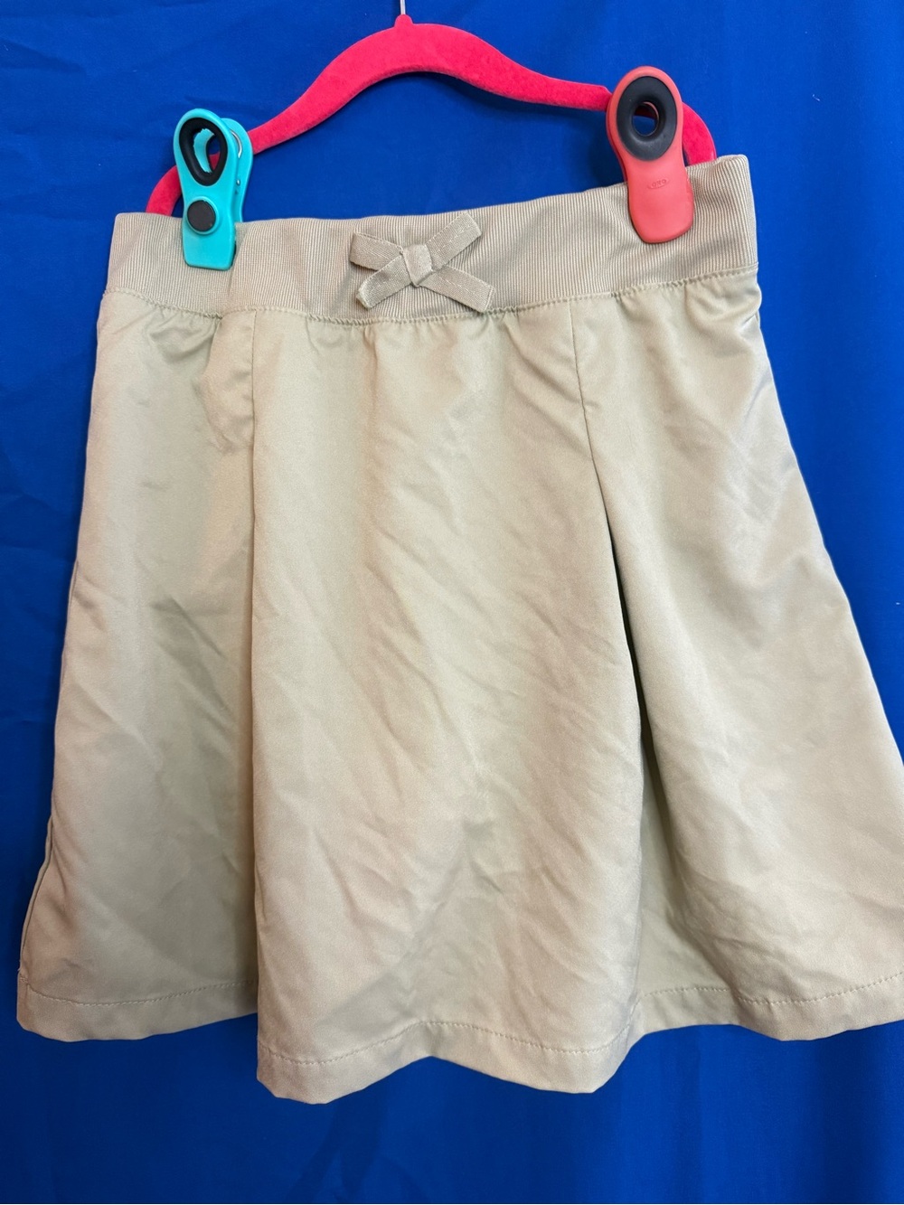 Girls Khaki Skort with Bow Detail